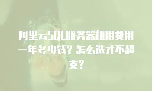 阿里云SQL服务器租用费用一年多少钱？怎么选才不超支？