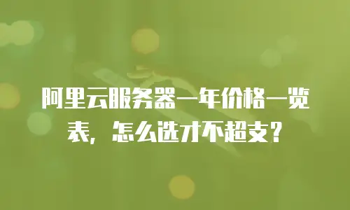 阿里云服务器一年价格一览表，怎么选才不超支？