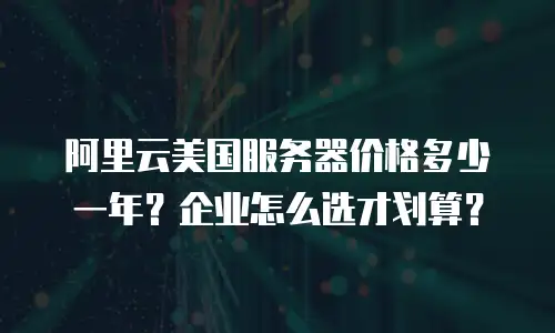 阿里云美国服务器价格多少一年？企业怎么选才划算？