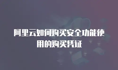阿里云如何购买安全功能使用的购买凭证