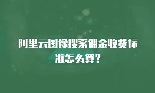 阿里云图像搜索佣金收费标准怎么算？