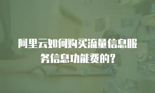 阿里云如何购买流量信息服务信息功能费的？