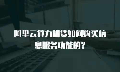 阿里云算力租赁如何购买信息服务功能的？
