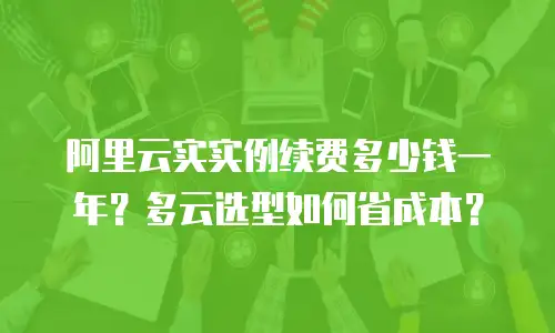 阿里云实实例续费多少钱一年？多云选型如何省成本？