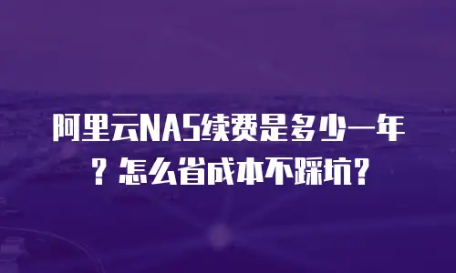 阿里云NAS续费是多少一年？怎么省成本不踩坑？