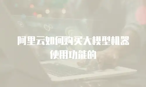 阿里云如何购买大模型机器使用功能的