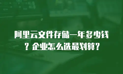 阿里云文件存储一年多少钱？企业怎么选最划算？