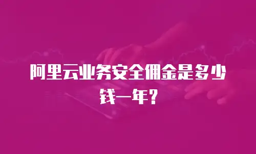 阿里云业务安全佣金是多少钱一年？