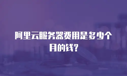 阿里云服务器费用是多少个月的钱？