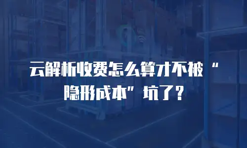 云解析收费怎么算才不被&ldquo;隐形成本&rdquo;坑了？
