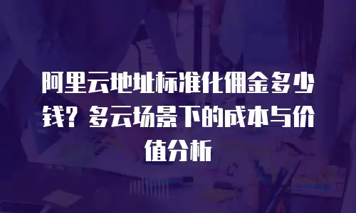 阿里云地址标准化佣金多少钱？多云场景下的成本与价值分析