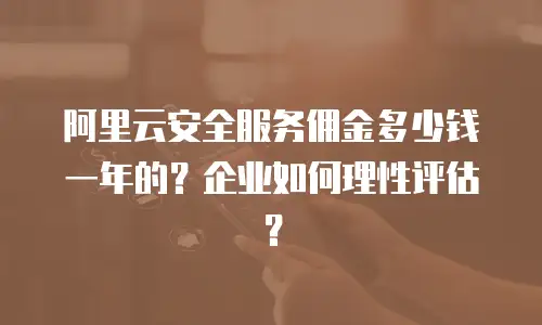 阿里云安全服务佣金多少钱一年的？企业如何理性评估？