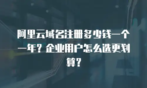 阿里云域名注册多少钱一个一年？企业用户怎么选更划算？