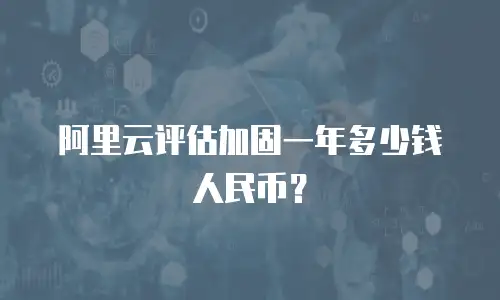 阿里云评估加固一年多少钱人民币？