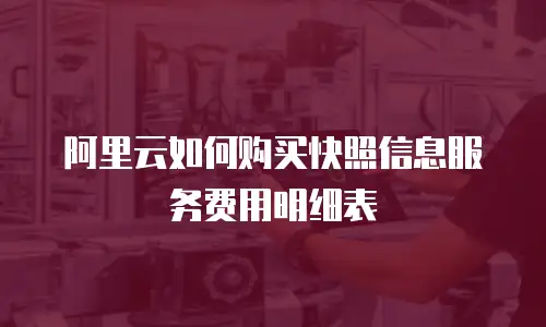 阿里云如何购买快照信息服务费用明细表