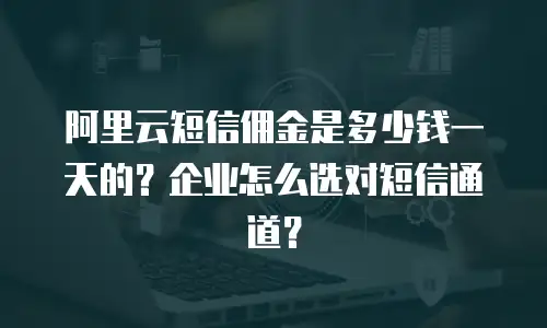 阿里云短信佣金是多少钱一天的？企业怎么选对短信通道？