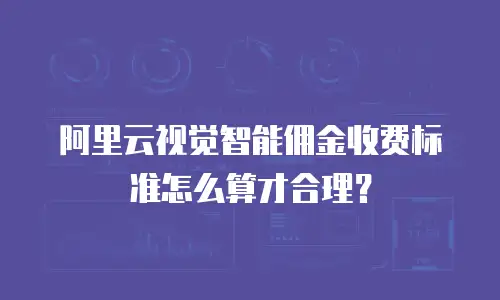 阿里云视觉智能佣金收费标准怎么算才合理？