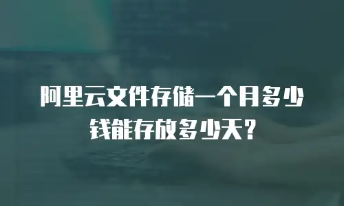 阿里云文件存储一个月多少钱能存放多少天？