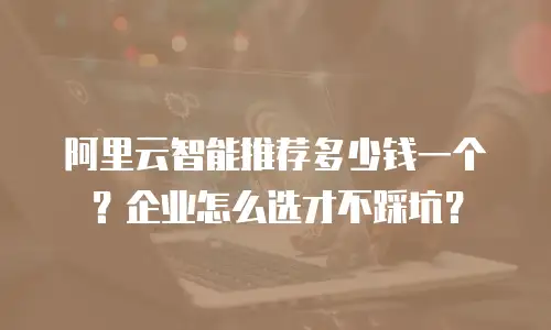 阿里云智能推荐多少钱一个？企业怎么选才不踩坑？