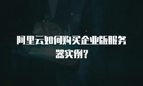阿里云如何购买企业版服务器实例？
