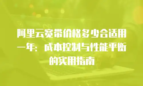 阿里云宽带价格多少合适用一年：成本控制与性能平衡的实用指南