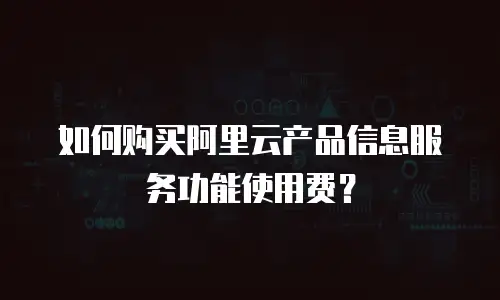 如何购买阿里云产品信息服务功能使用费？
