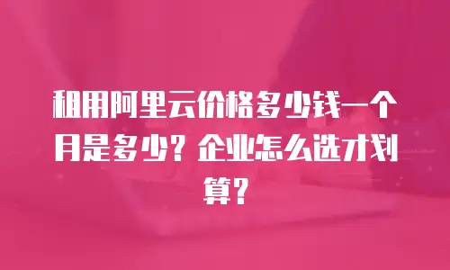 租用阿里云价格多少钱一个月是多少？企业怎么选才划算？
