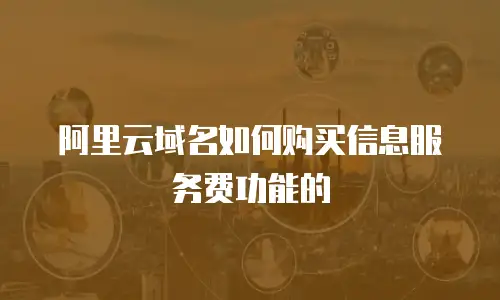 阿里云域名如何购买信息服务费功能的