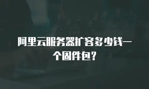 阿里云服务器扩容多少钱一个固件包？