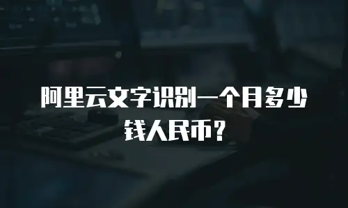 阿里云文字识别一个月多少钱人民币？