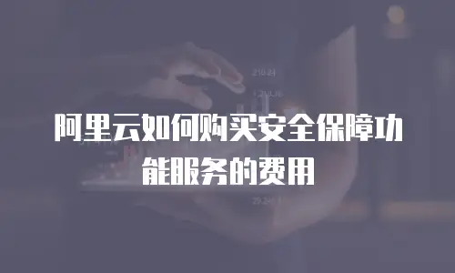阿里云如何购买安全保障功能服务的费用