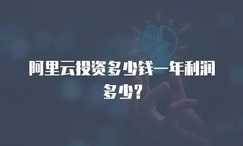 阿里云投资多少钱一年利润多少？