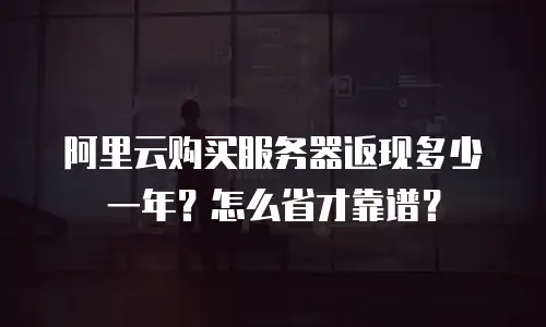 阿里云购买服务器返现多少一年？怎么省才靠谱？