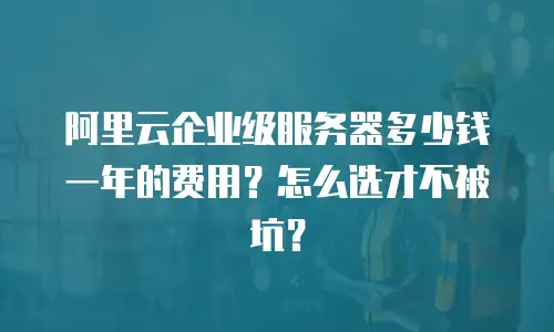 阿里云企业级服务器多少钱一年的费用？怎么选才不被坑？