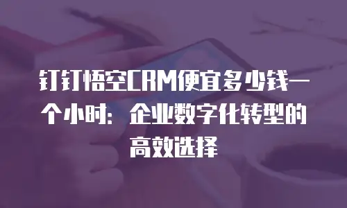 钉钉悟空CRM便宜多少钱一个小时：企业数字化转型的高效选择