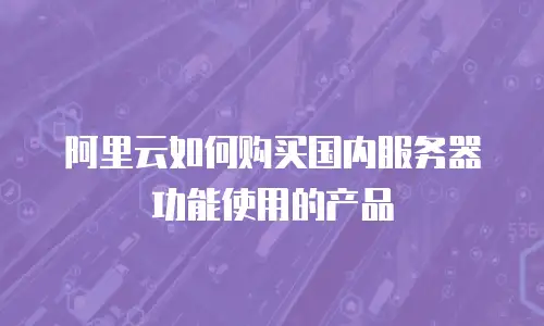 阿里云如何购买国内服务器功能使用的产品