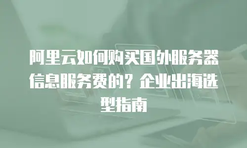 阿里云如何购买国外服务器信息服务费的？企业出海选型指南