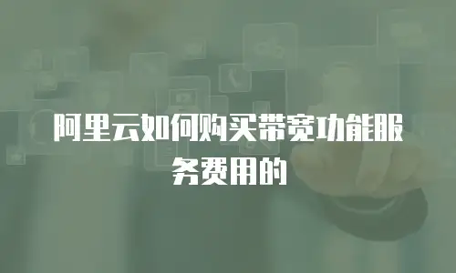 阿里云如何购买带宽功能服务费用的