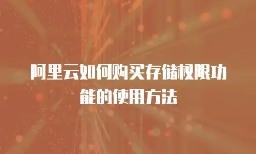 阿里云如何购买存储权限功能的使用方法
