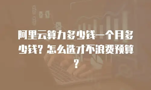 阿里云算力多少钱一个月多少钱？怎么选才不浪费预算？