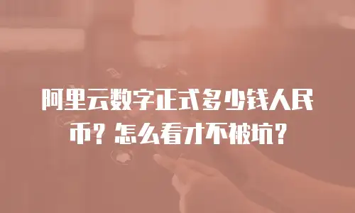 阿里云数字正式多少钱人民币？怎么看才不被坑？