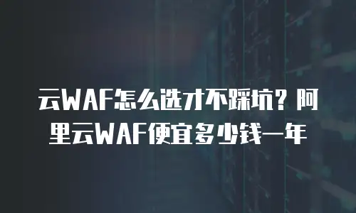 云WAF怎么选才不踩坑？阿里云WAF便宜多少钱一年