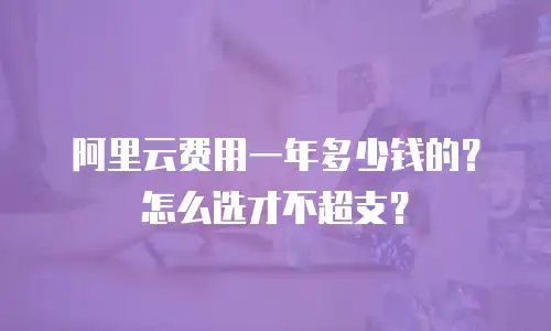 阿里云费用一年多少钱的？怎么选才不超支？