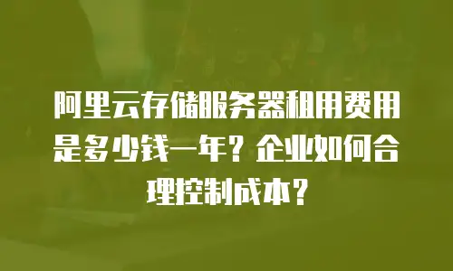 阿里云存储服务器租用费用是多少钱一年？企业如何合理控制成本？