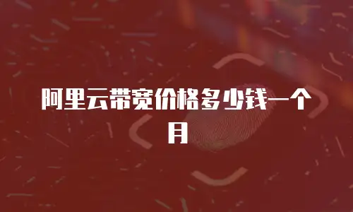 阿里云带宽价格多少钱一个月