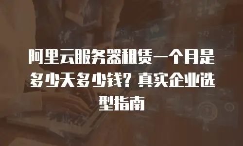 阿里云服务器租赁一个月是多少天多少钱？真实企业选型指南