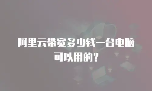 阿里云带宽多少钱一台电脑可以用的？
