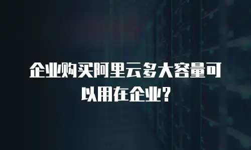 企业购买阿里云多大容量可以用在企业？