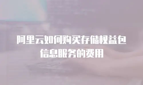 阿里云如何购买存储权益包信息服务的费用