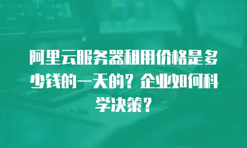 阿里云服务器租用价格是多少钱的一天的？企业如何科学决策？